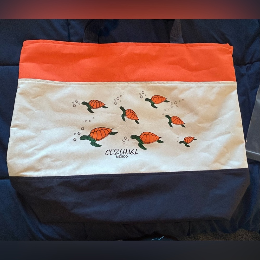 UNITALLA • Large Beach Bag • Orange/Blue •
